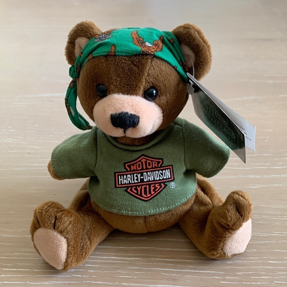 Harley-Davidson Bean Bag Plush Manifold Max good cond Bandana & Harley shirt